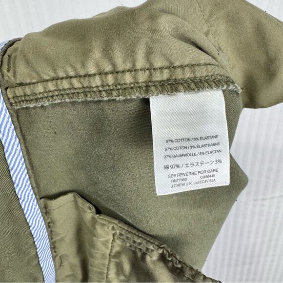 J. Crew Classic Cotton Chino Shorts Olive Green Women’s Size 8 Zip-Fly Pockets - Picture 4 of 4
